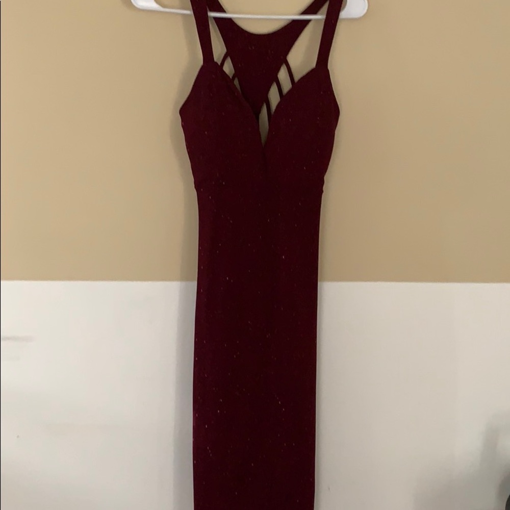 Venus dress- Maroon with a slight sparkle